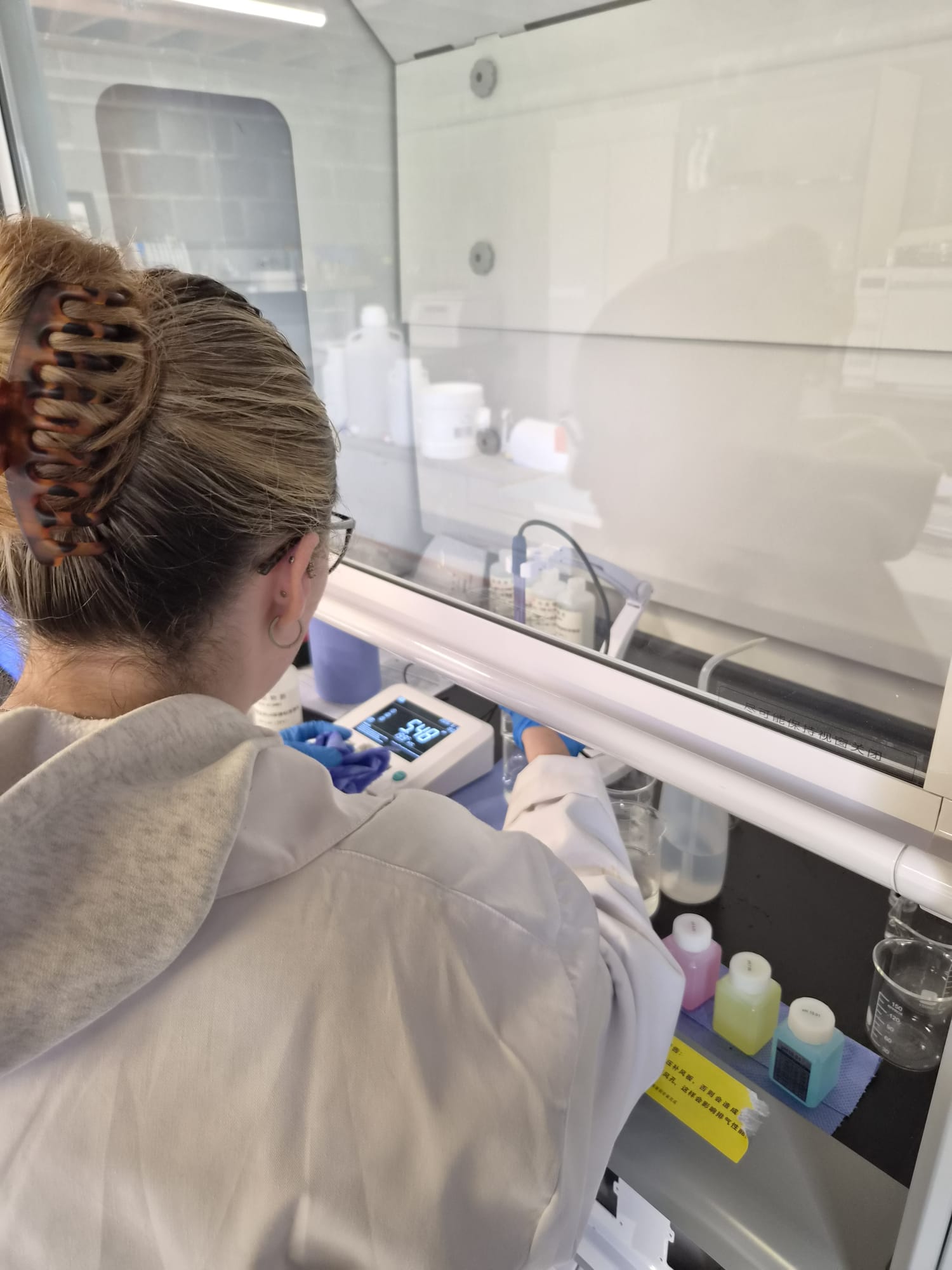 Analyst working with instrumentation in the laboratory