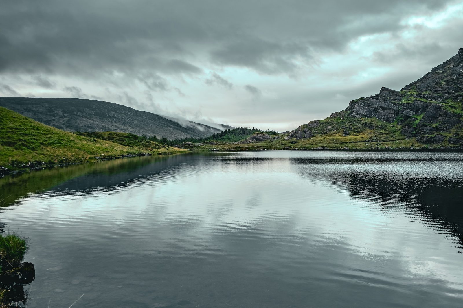 Still lake water in the Irish uplands
